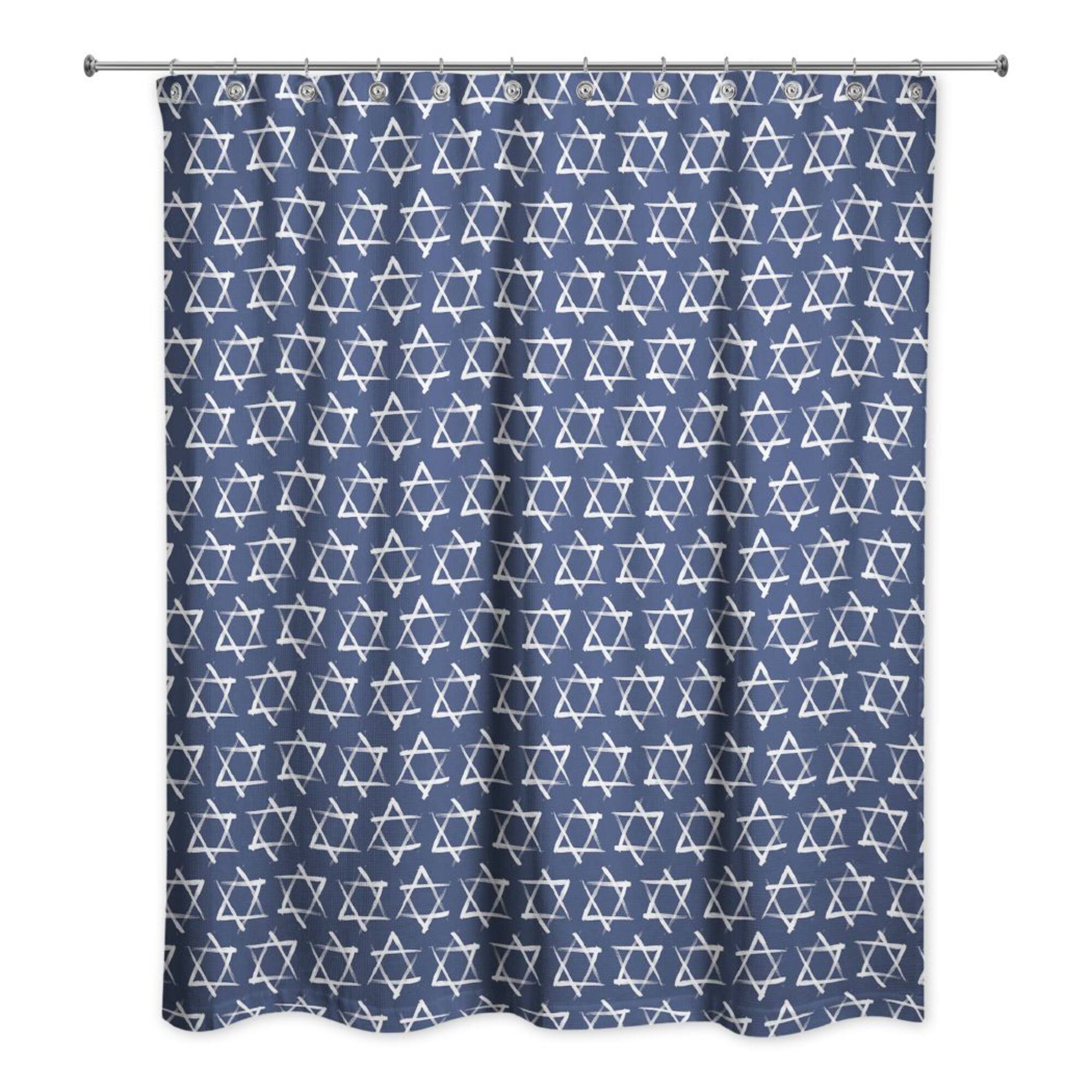 Brush Stroke Star of David Shower Curtain